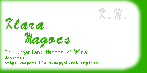 klara magocs business card